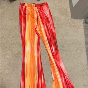 Orange flare pants